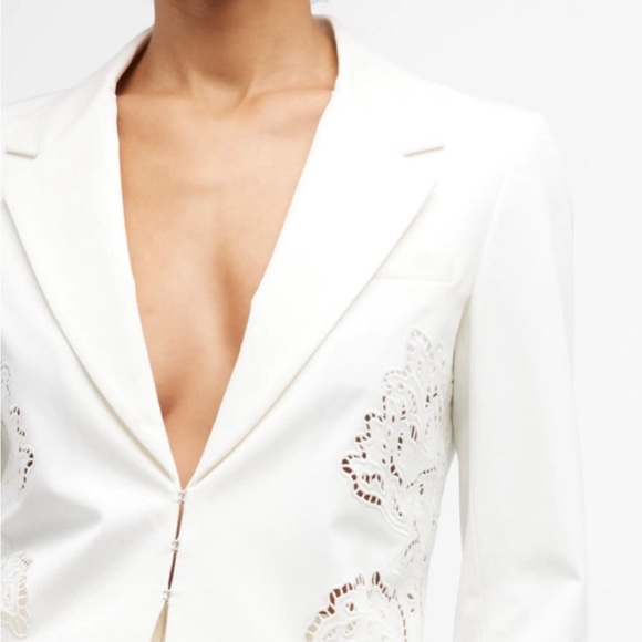 Derek Lam 10 Crosby Winter White Embroidered Blazer - Picture 4 of 7